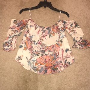 Floral off the shoulder crop top